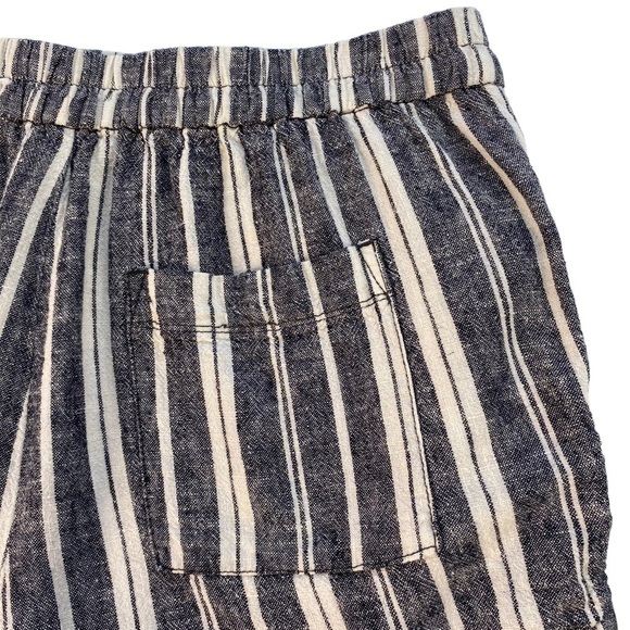 Splendid Linen Shorts Size Medium Pier Stripe Beachy Coastal High Rise Blue - Picture 8 of 11
